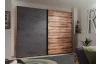 Šatník s posuvnými dverami Dover, 270 cm, zrubová doska / tmavý betón