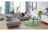 Rohová sedacia súprava Fabio, svetlo šedá látka, ľavý roh