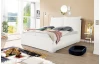 Posteľ Menton 180x200 cm, smotanovo biela látka