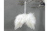 Vianočná dekorácia/ozdoba Anjelské krídla z peria 8 cm, biela