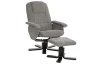 Polohovacie kreslo s taburetom Helga,  šedá látka