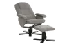 Polohovacie kreslo s taburetom Helga,  šedá látka