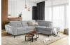 Rohová sedacia súprava Sergio, svetlo šedá látka, pravý roh