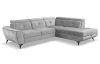 Rohová sedacia súprava Sergio, svetlo šedá látka, pravý roh