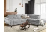 Rohová sedacia súprava Sergio, svetlo šedá látka, pravý roh