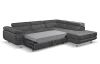 Rohová sedacia súprava Lotos, tmavo šedá látka, pravý roh