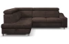 Rohová sedacia súprava Brico, tmavo hnedá látka, ľavý roh