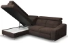 Rohová sedacia súprava Brico, tmavo hnedá látka, ľavý roh