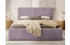 Posteľ Inez 180x200 cm, púdrovo fialová štrukturovaná látka