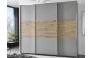 Šatníková skriňa Indiana A, 250 cm, šedá sahara/dub artisan