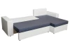 Rohová sedacia súprava Samba II, biela ekokoža/tmavo modrá látka