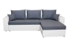 Rohová sedacia súprava Samba II, biela ekokoža/tmavo modrá látka