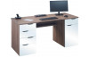 Písací stôl Model 9539, dub truffel/biely lesk