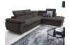 Rohová sedacia súprava Viera, tmavo šedá látka, pravý roh