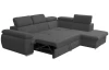 Rohová sedacia súprava Viera, tmavo šedá látka, pravý roh
