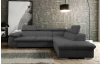 Rohová sedacia súprava Viera, tmavo šedá látka, pravý roh