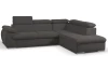 Rohová sedacia súprava Viera, tmavo šedá látka, pravý roh