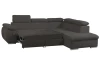 Rohová sedacia súprava Viera, tmavo šedá látka, pravý roh