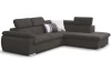 Rohová sedacia súprava Viera, tmavo šedá látka, pravý roh