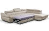Rohová sedacia súprava Fabio, béžová látka, pravý roh