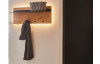 Nástenný vešiak LED s policou Rómy, drevo/kov, 75 cm