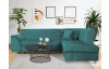 Rohová sedacia  súprava Bernett, azúrová látka, pravý roh