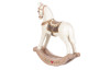 Vianočná dekorácia Hojdací kôň 12 cm, biely