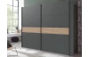 Šatníková skriňa Rotterdam, 225 cm, grafit/dub artisan
