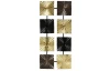 Kovová nástenná dekorácia 3D štvorce, zlato-čierne