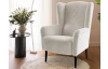 Kreslo ušiak Canto, krémová štruktúrovaná látka