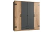 Šatníková skriňa so zásuvkami Cork, 180 cm, doskový dub/grafit