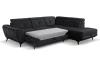 Rohová sedacia súprava Sergio, čierna látka, pravý roh