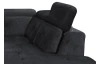 Rohová sedacia súprava Sergio, čierna látka, pravý roh