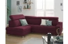 Rohová sedacia súprava Brico, fialová lila látka, ľavý roh