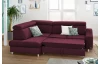 Rohová sedacia súprava Brico, fialová lila látka, ľavý roh