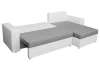 Rohová sedacia súprava Samba II, biela ekokoža/svetlo šedá látka