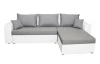 Rohová sedacia súprava Samba II, biela ekokoža/svetlo šedá látka