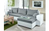 Rohová sedacia súprava Samba II, biela ekokoža/svetlo šedá látka