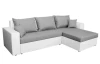 Rohová sedacia súprava Samba II, biela ekokoža/svetlo šedá látka
