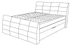 Postel boxspring Bonny 180x200 cm, šedo-hnedá tkanina