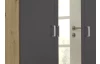 Šatníková skriňa so zrkadlom Bremen, 136 cm, dub artisan/tmavo šedá
