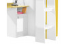 Zvýšená posteľ s úložným priestorom a stolom Mobi 90x200 cm, biela/žltá