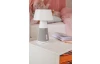 Stolná LED lampa DJ 28 cm, bluetooth, sivá/biela