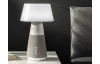 Stolná LED lampa DJ 28 cm, bluetooth, sivá/biela