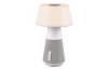 Stolná LED lampa DJ 28 cm, bluetooth, sivá/biela