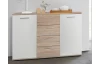 Komoda so 4 zásuvkami Jacky, dub sonoma/biela