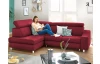 Rohová sedacia súprava Brico, šípkovo červená látka, ľavý roh
