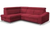Rohová sedacia súprava Brico, šípkovo červená látka, ľavý roh