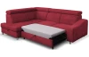 Rohová sedacia súprava Brico, šípkovo červená látka, ľavý roh