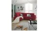 Rohová sedacia súprava Brico, šípkovo červená látka, ľavý roh